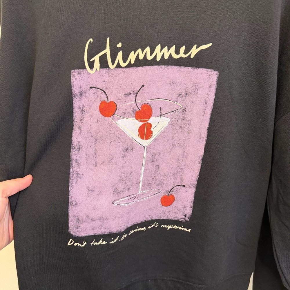 NWT Maeve x Natalia Bagniewska Anthropolgie Cheers Pullover Sweatshirt Medium - Picture 4 of 10